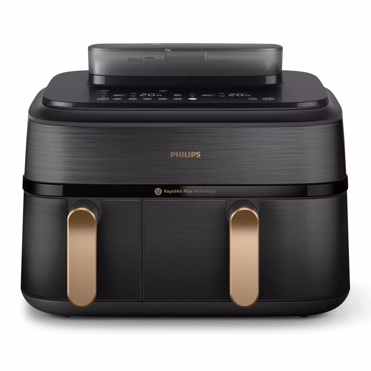 Philips 5000 series NA552/00 Airfryer Dubbel 9 L fristående 2750 W varmluftsfritös svart/guld