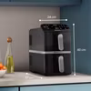 Philips 4000 series NA461/00 fritös dubbel 10 L fristående 2750 W varmluftsfritös svart, silver