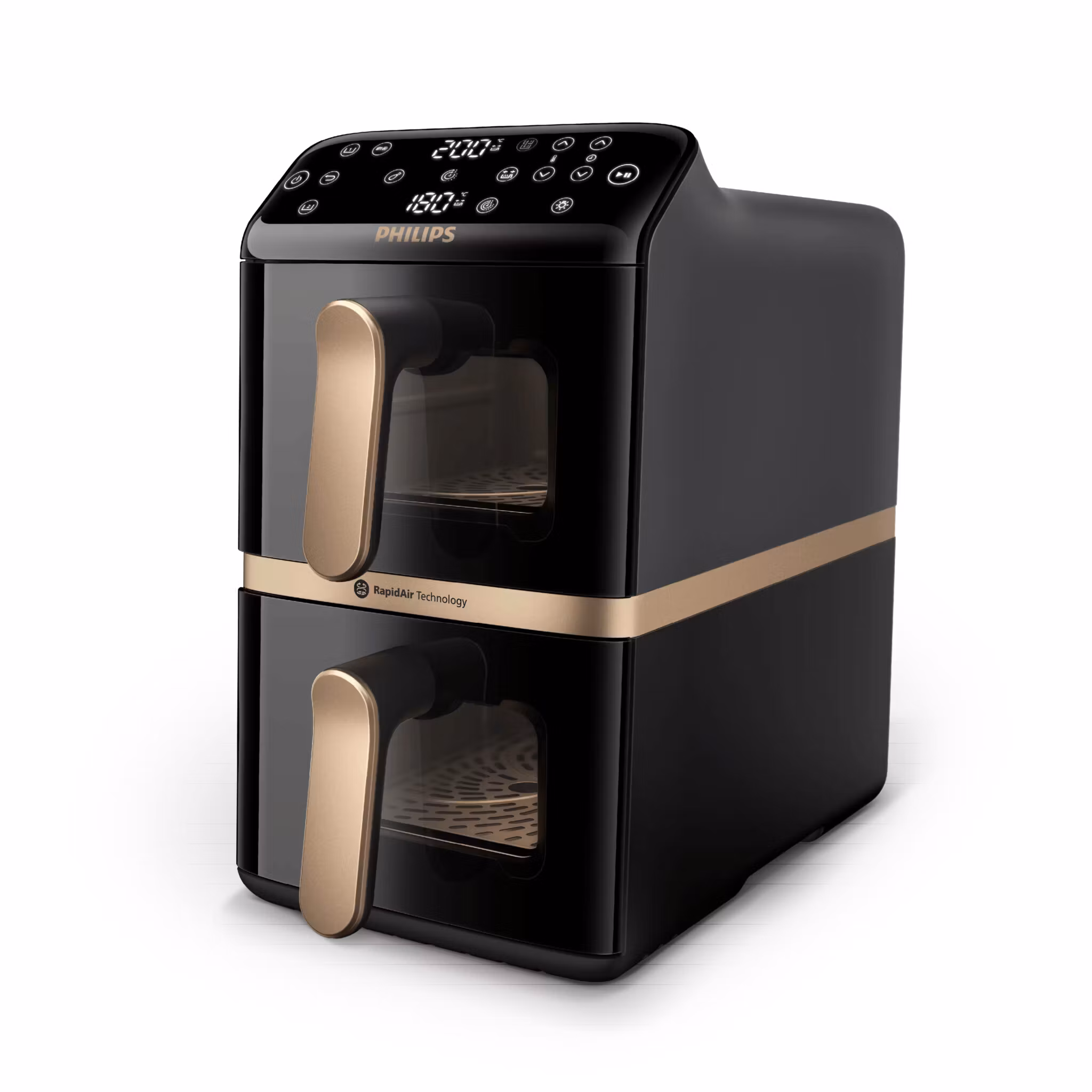 Philips 4000 series Dual Stack Airfryer Vertical Basket 10L Double Stand-alone 2750 W varmluftsfritös svart