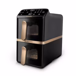 Philips 4000 series Dual Stack Airfryer Vertical Basket 10L Double Stand-alone 2750 W varmluftsfritös svart