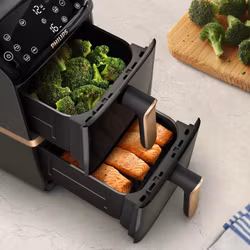 Philips 4000 series Dual Stack Airfryer Vertical Basket 10L Double Stand-alone 2750 W varmluftsfritös svart