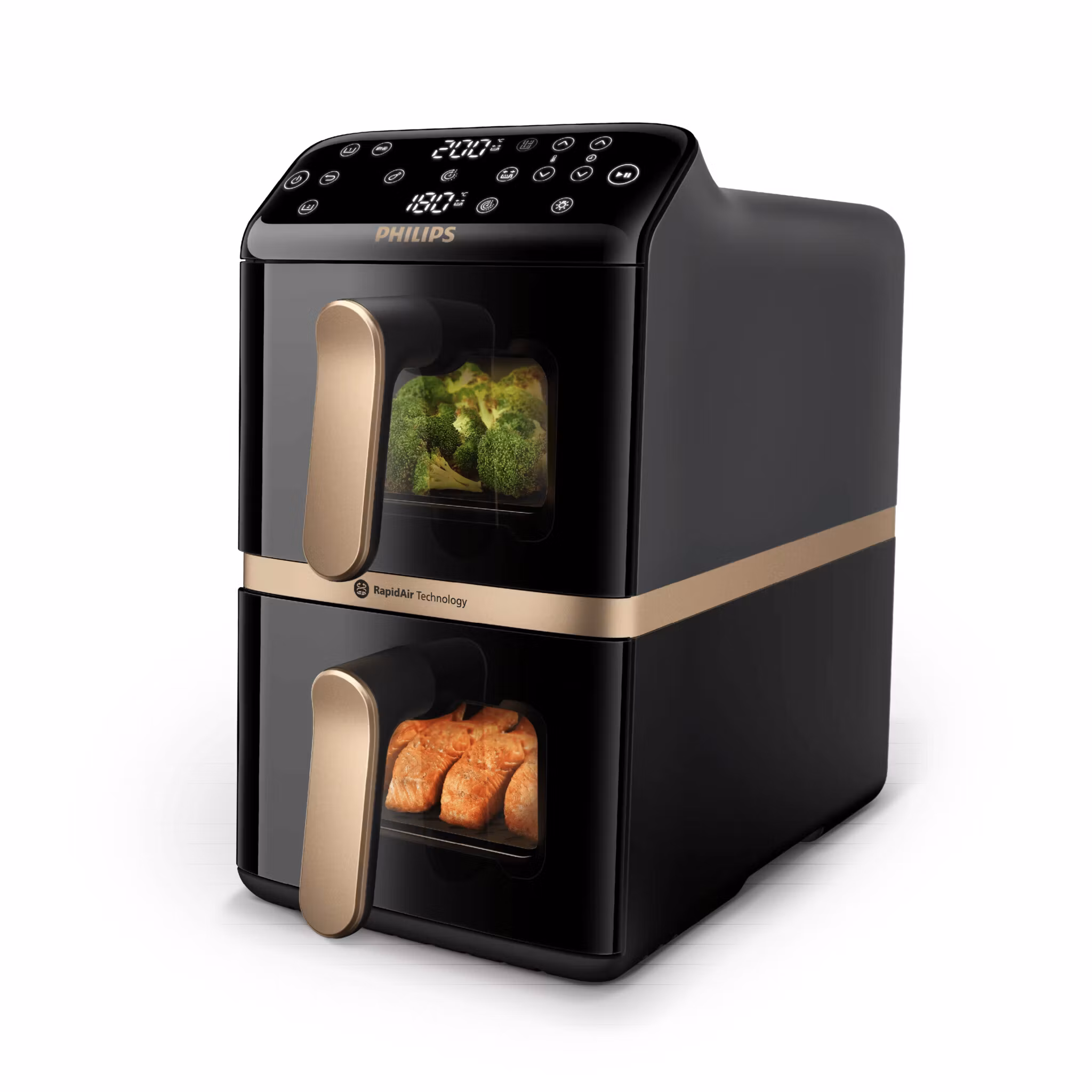 Philips 4000 series Dual Stack Airfryer Vertical Basket 10L Double Stand-alone 2750 W varmluftsfritös svart