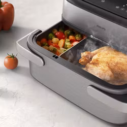 Philips 5000 series NA565/02 fritös Dubbel 9,5 L fristående 2750 W varmluftsfritös svart, silver, rostfritt stål
