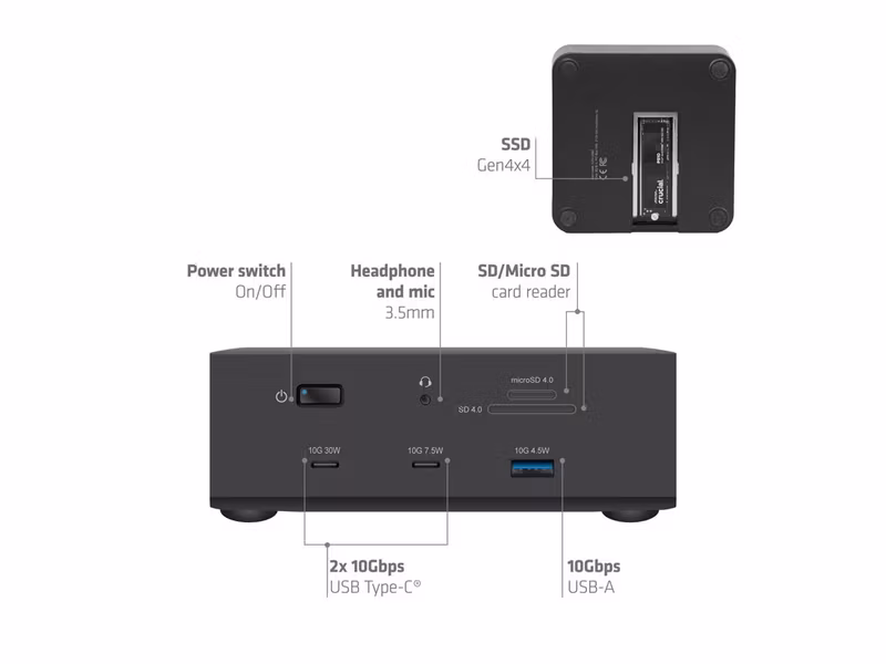 Club 3D CSV-2562 Thunderbolt 5 Dockningsstation 13-i-1 med M.2 SSD-plats och 2 × HDMI 8K
