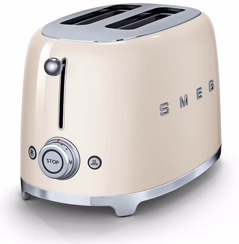 Smeg 50's Style TSF01CREU 2 skivor 6 rostningsnivåer Brödrost Gräddvit