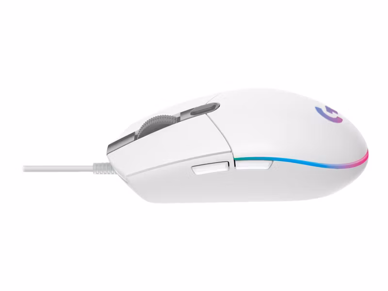 Logitech G203 LIGHTSYNC Optisk Trådbunden Gamingmus Vit
