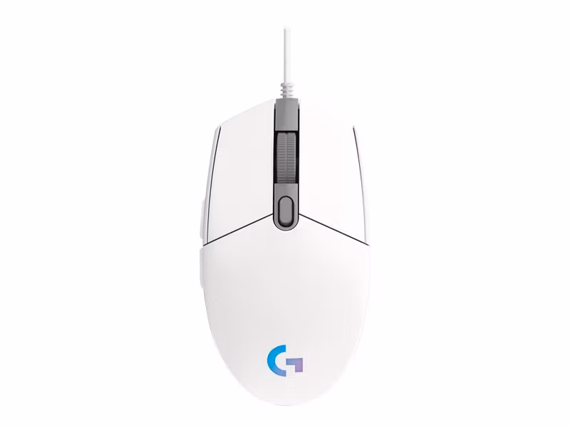 Logitech G203 LIGHTSYNC Optisk Trådbunden Gamingmus Vit