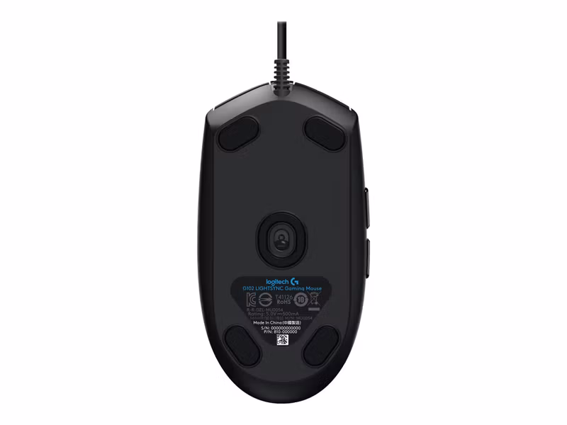 Logitech G102 LIGHTSYNC Optisk Trådbunden Gamingmus Svart