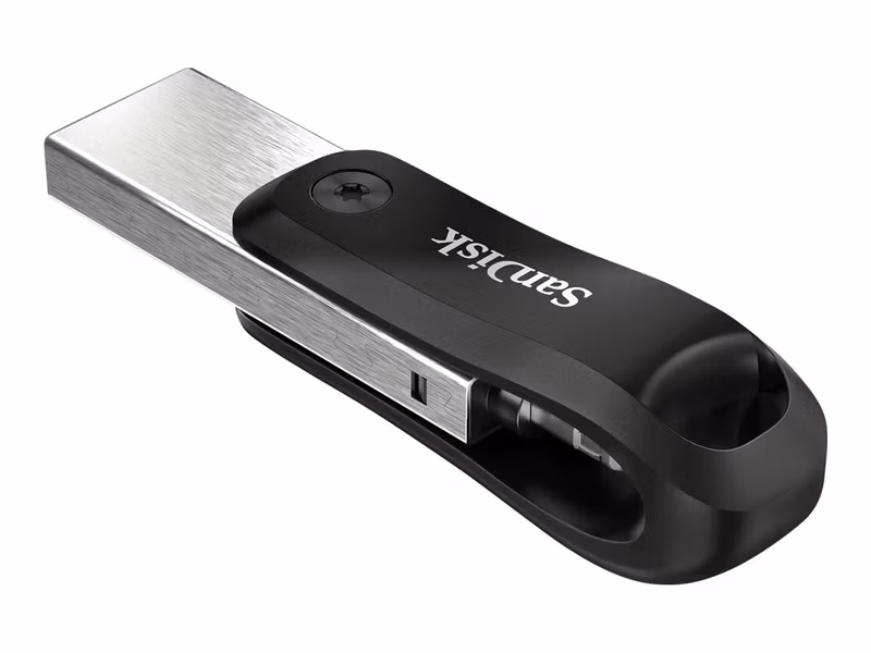 SanDisk iXpand Go 256 GB USB 3.0 Lightning USB-minne Svart Silver