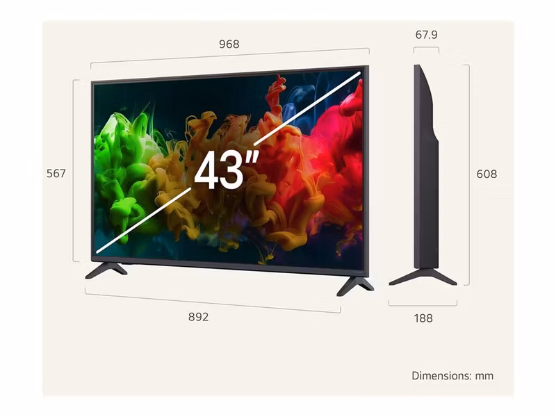 LG 43QNED8EB3F 43" 4K Ultra HD Smart TV Wi-Fi Svart