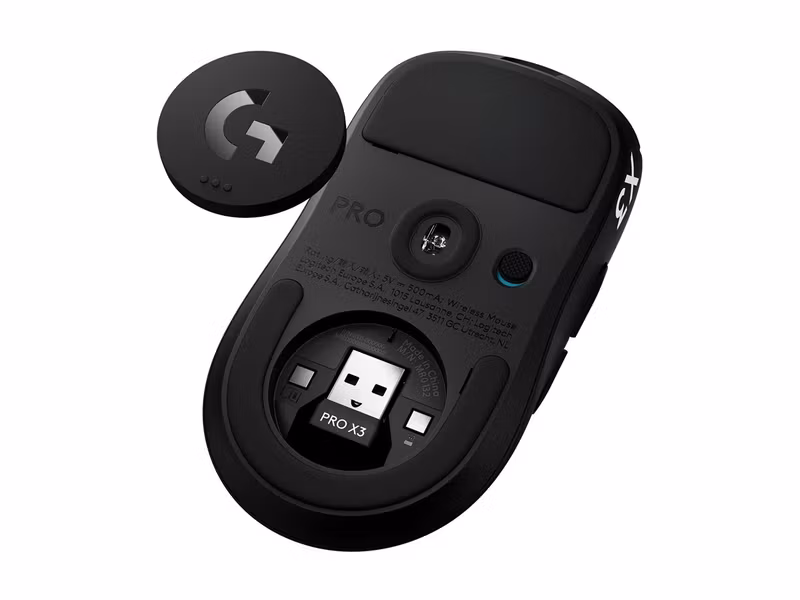 Logitech G PRO X3 SUPERSTRIKE Trådlös Gamingmus Svart