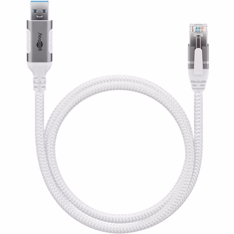 Goobay 74158 USB 3.0 till RJ45 1,5 m CAT 6 Ethernetkabel Vit