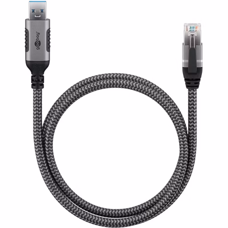 Goobay 70497 USB-A USB 3.0 till RJ45 Ethernetkabel Cat 6 F/UTP 1,5 m Svart
