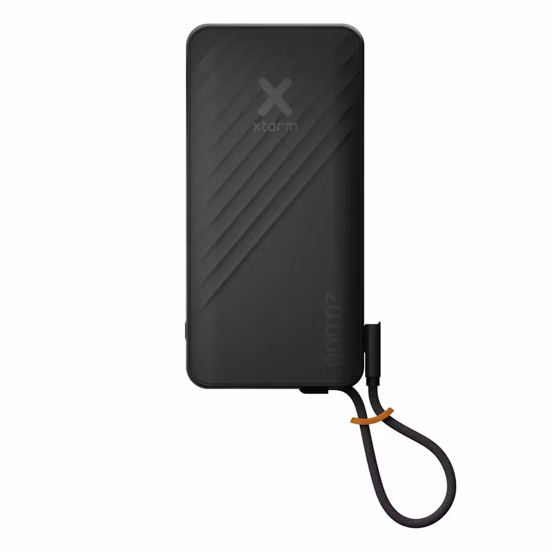 Xtorm Go2 XG2E30W201C 20 000 mAh 30 W Powerbank med inbyggd USB-C-kabel Svart