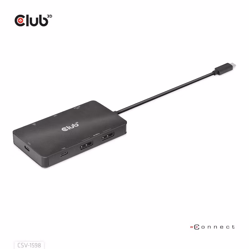 Club 3D CSV-1598 7-i-1 USB-C-dockningsstation med 2 × DisplayPort 4K 60 Hz och 100 W PD