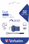 Verbatim Store 'n' Go Dual USB Drive 32 GB USB 3.2 Gen 1 USB-A/USB-C USB-minne Svart Blå