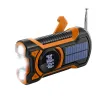 Just in Case Nödradio med Solcell, Vev och 5 000 mAh Powerbank Svart/orange