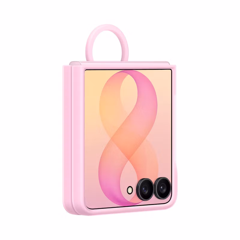 Samsung Galaxy Z Flip8 Silicone Ring Magnet Case silikonskal med ring Pink