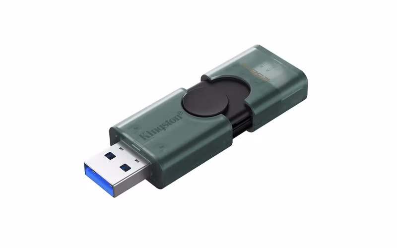 Kingston DataTraveler Duo 256 GB USB 3.2 Gen 1 USB-A/USB-C USB-minne Svart/Grön