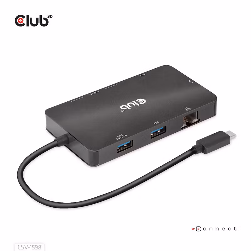 Club 3D CSV-1598 7-i-1 USB-C-dockningsstation med 2 × DisplayPort 4K 60 Hz och 100 W PD