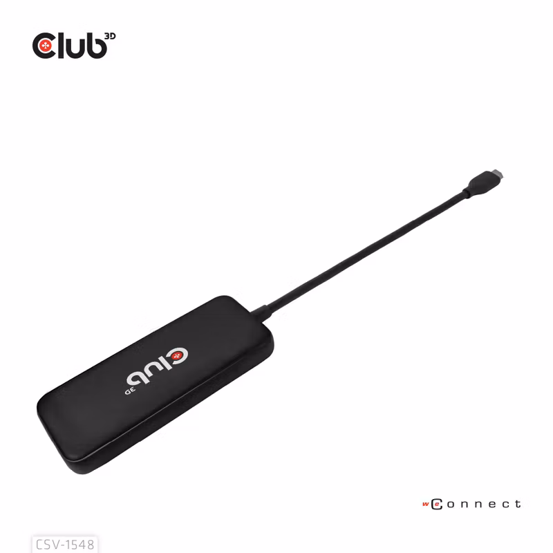 Club 3D CSV-1548 USB-C-hubb med 4 portar 10 Gbps och 100 W PD Svart