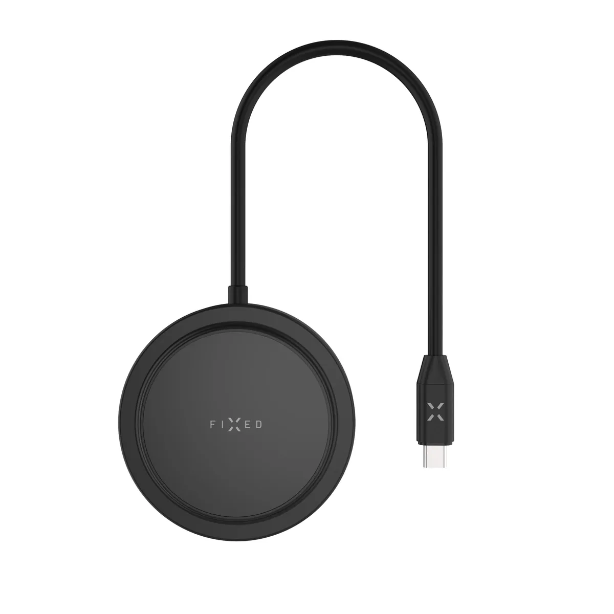 FIXED MagHUB FIXHU-M-BK 7-i-1 USB-C-hubb med 4K HDMI och trådlös MagSafe-laddning Svart