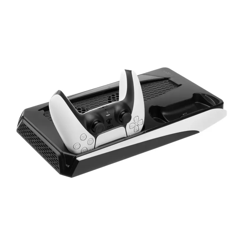 FIXED Multifunktionell PS5-station FIXPS5-MCS-BW med kylning och laddning för 2 DualSense Black/White