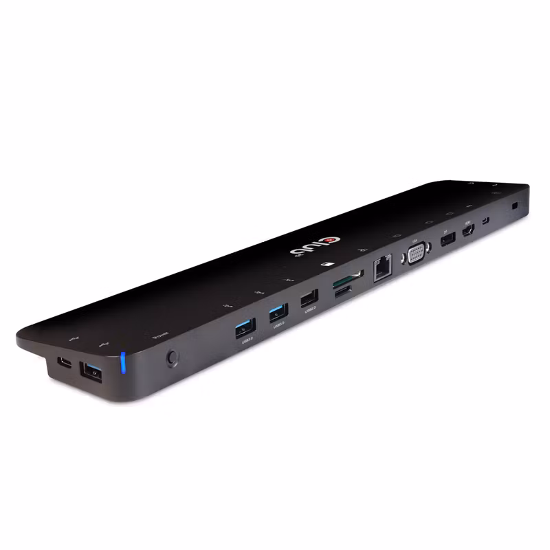 Club 3D CSV-1564W100 USB-C-dockningsstation för tre skärmar med 100 W nätadapter Svart
