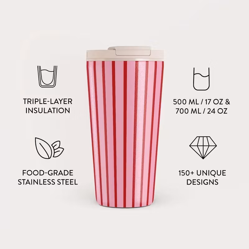 Burga Favorite Bikini 500 ml Termosmugg med lock och sugrör i rostfritt stål