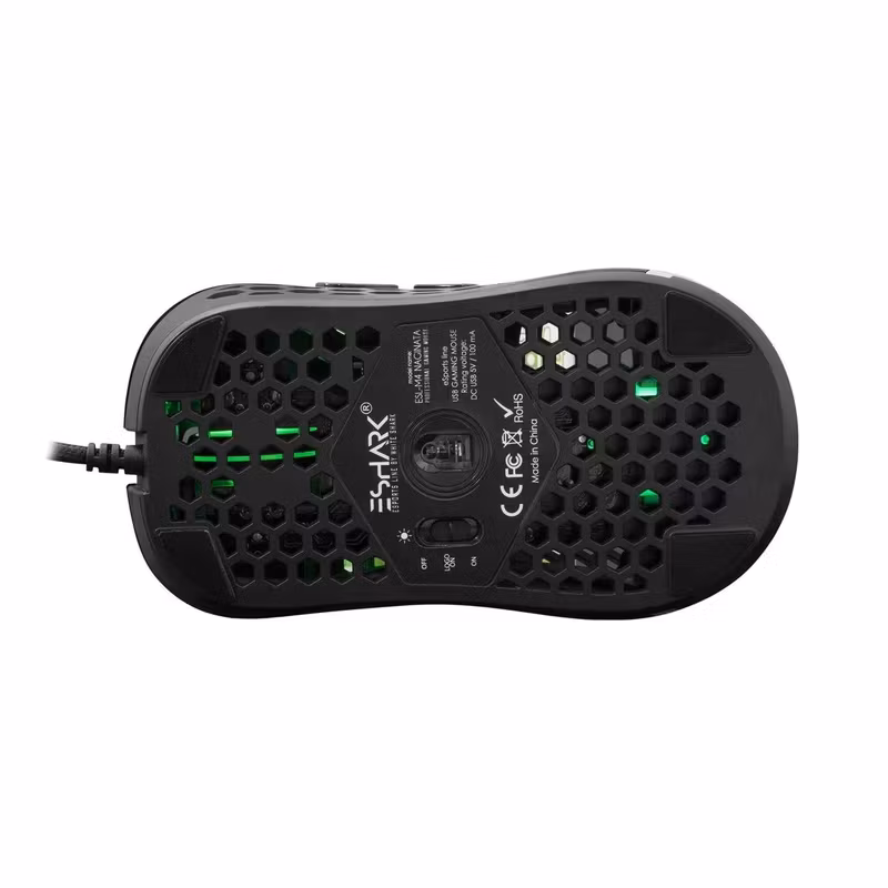 White Shark NAGINATA 6D 16 000 DPI Gamingmus Svart