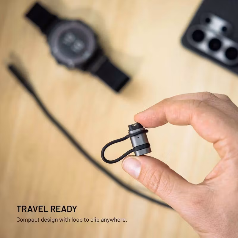 FIXED Link USB-C-laddningsadapter för Garmin Smartwatch Rymdgrå