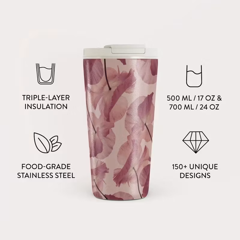 Burga Tender Kiss 500 ml Termosmugg med lock och sugrör i rostfritt stål