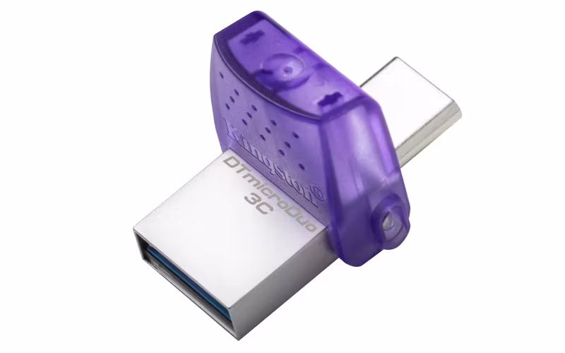 Kingston DataTraveler microDuo 3C 64 GB USB 3.2 Gen 1 / USB-C USB-minne Lila/Silver