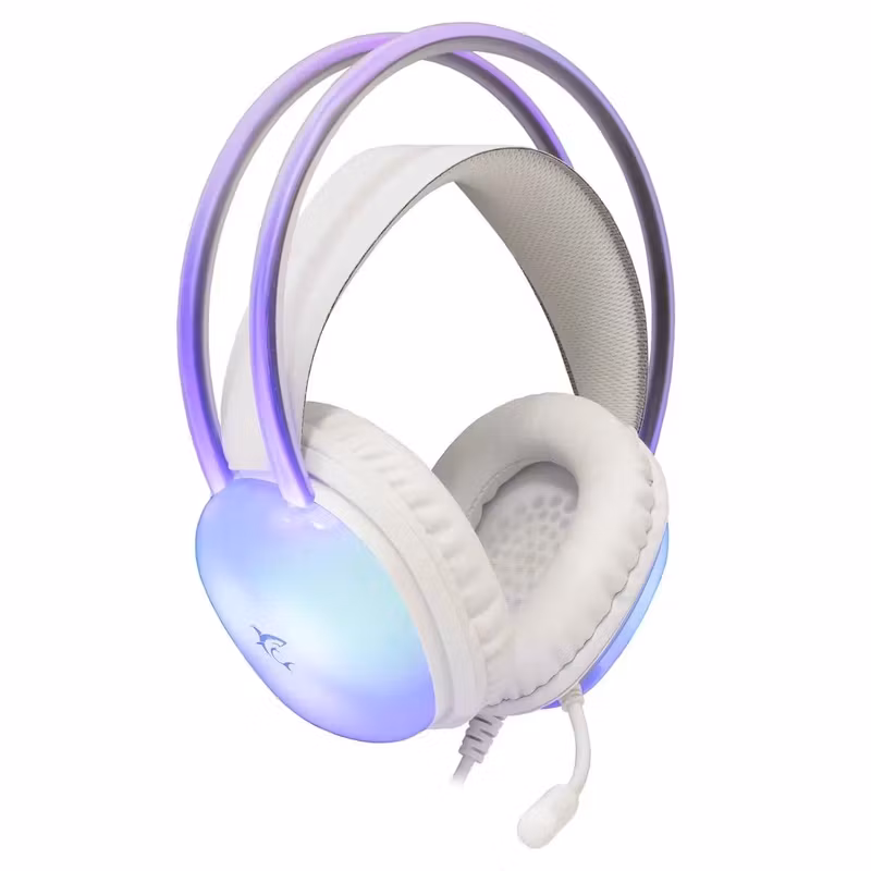White Shark PEACOCK-2 Over-Ear RGB Spelheadset med 50 mm-drivers Vit