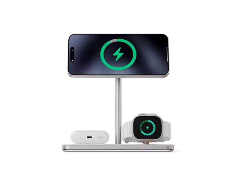 LINQ 3in1 Qi2 LQ48038 trådlöst laddningsställ för iPhone, Apple Watch och AirPods