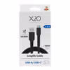 X2O Longlife 60 W USB-A till USB-C-kabel 2 m Svart