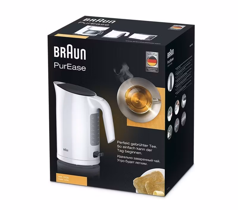 Braun PurEase WK 3100 WH Vattenkokare 1,7 l 2 200 W Vit