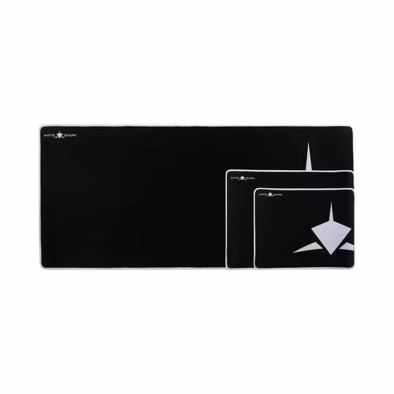 White Shark SHARK M Spelmusmatta 320 × 250 mm Svart/Vit