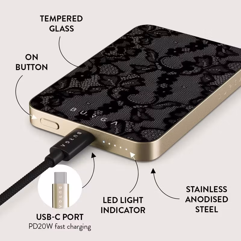 Burga Magnetic 5 000 mAh MagSafe Powerbank Guld