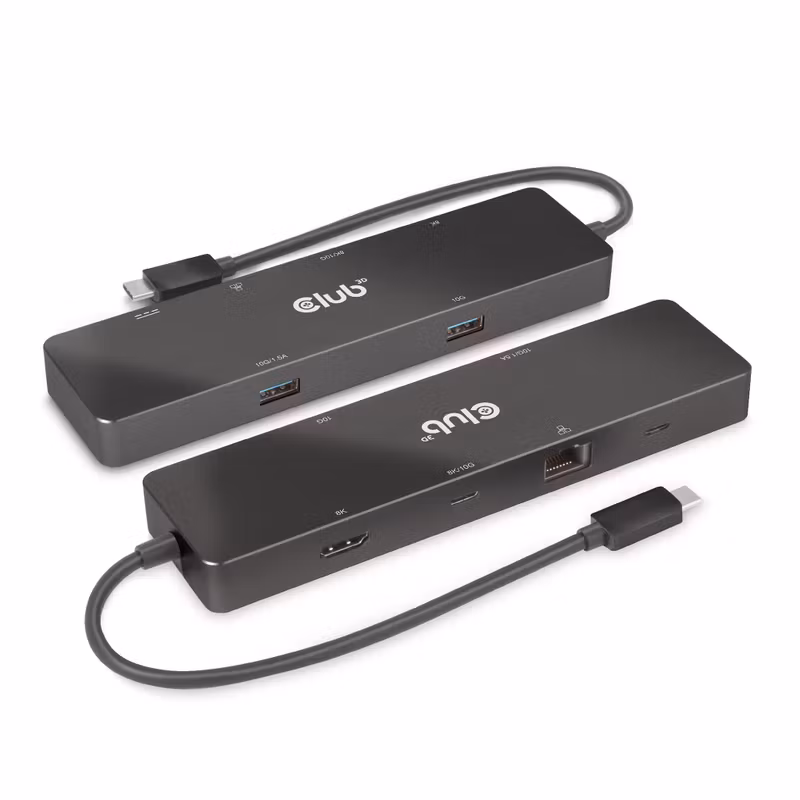 Club 3D CSV-1584 6-i-1 USB-C-dockningsstation för två skärmar 4K 60 Hz med 100 W PD