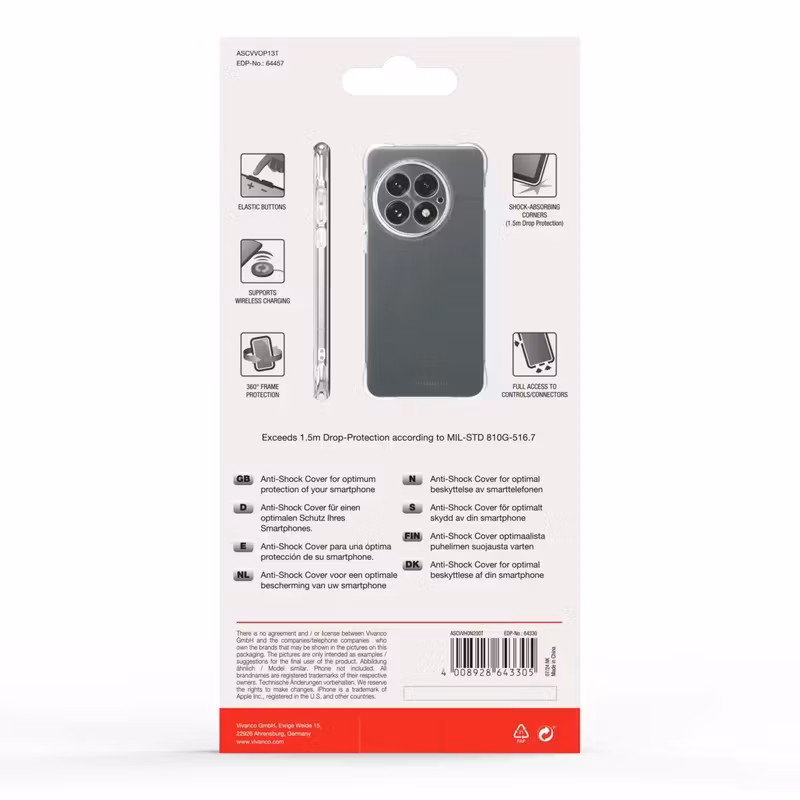 Vivanco Anti-Shock skal OnePlus 13 5G Transparent