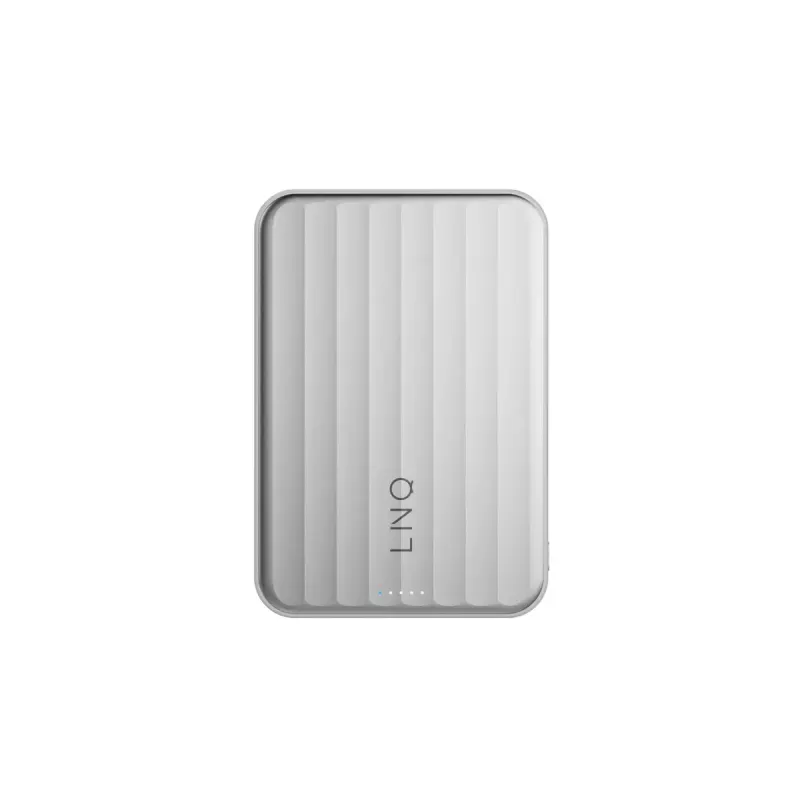 LINQ Semi-solid State Magnetisk Powerbank 10 000 mAh Qi2.2 25 W Silver