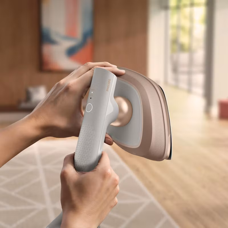 Philips OneTurn GC213/10 2-i-1 Strykjärn och Klädångare Vit/Nougat