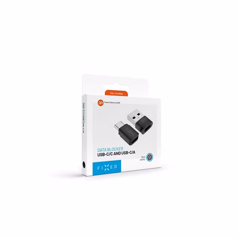 FIXED Data Blocker 2in1 USB-A och USB-C 240 W Dataspärr Svart