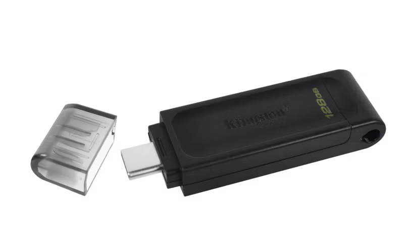 Kingston DataTraveler 70 128 GB USB-C 3.2 Gen 1 USB-minne Svart