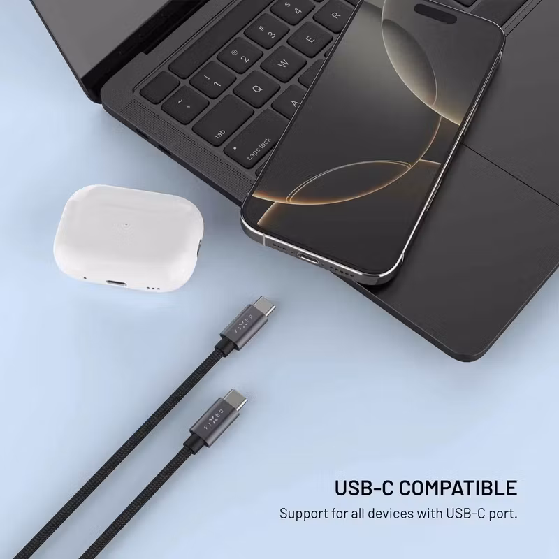 FIXED Power Watch Cable USB-C till USB-C 60 W 1,5 m för Apple Watch och Galaxy Watch