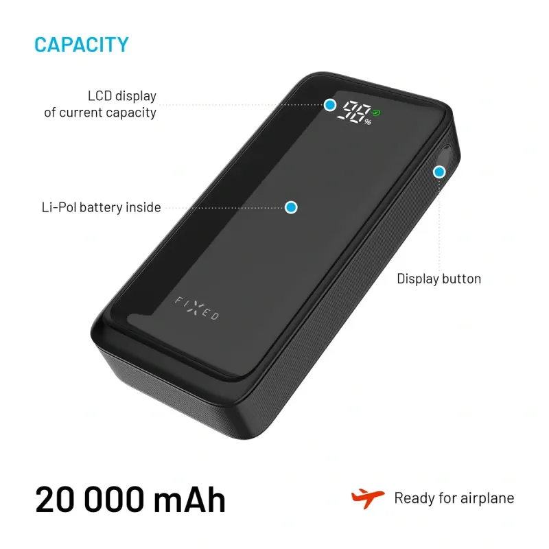 FIXED Zen2 20 FIXZEN2-20-BK 20 000 mAh 20 W Powerbank Svart