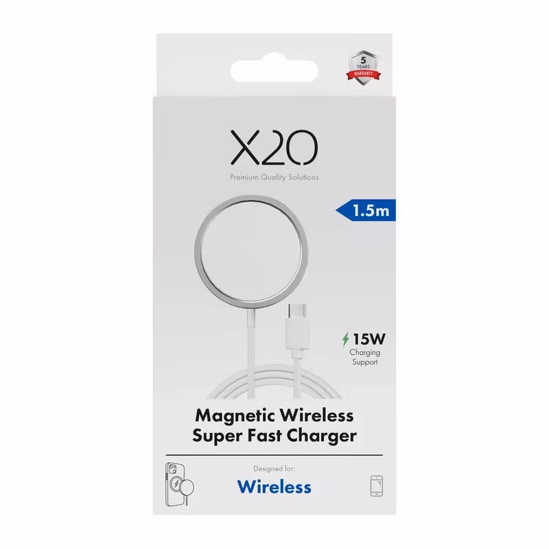 X2O 15 W Trådlös MagSafe-laddningskabel USB-C 1,5 m Vit