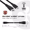Club 3D CAC-1350 Mini HDMI till HDMI 2.0-kabel 4K 60 Hz 1 m Svart