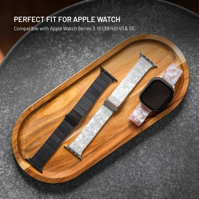 FIXED Resin Strap Resinarmband för Apple Watch 38/40/41 mm Kolsvart